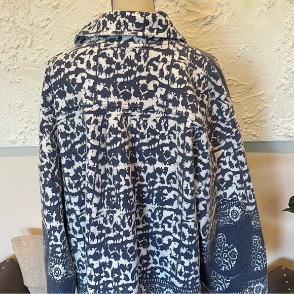 Free People Women's Ruby Navy Combo Shacket Jacket Size Medium NWT - Picture 8 of 10